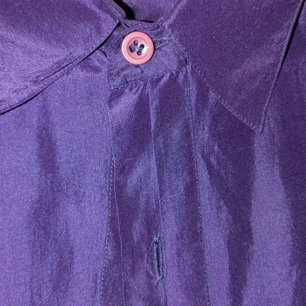 Royal Purple Silk  blouse - Picture 5 of 6